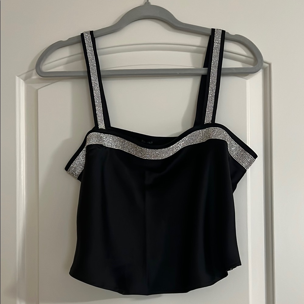 NWT Embellished Satin Top